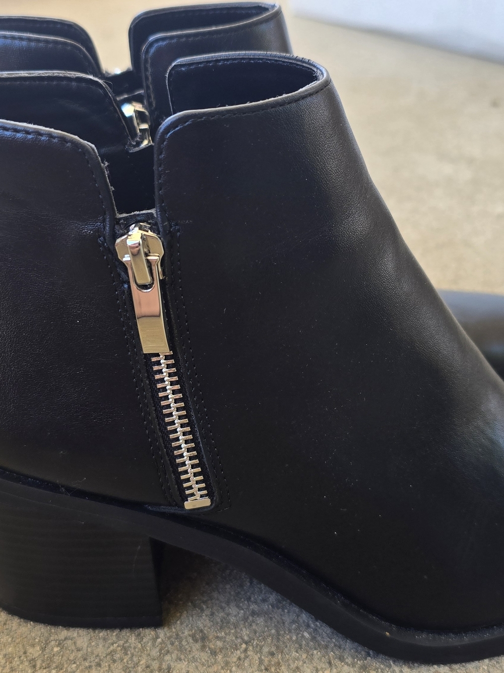 Steve Madden Black Ankle Booties with Gold Zipper